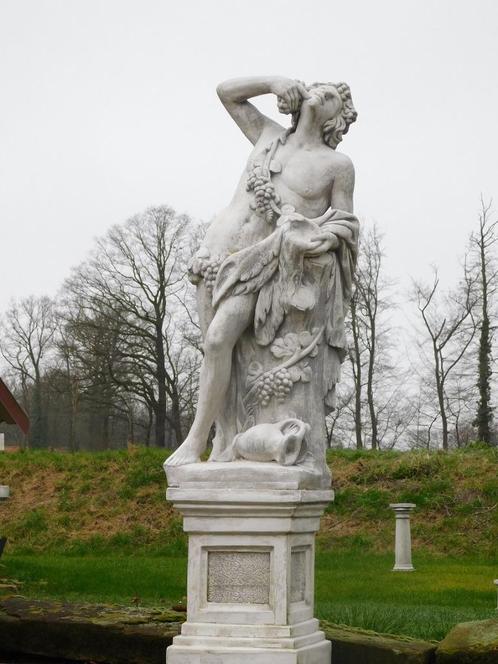 Statue de jardin Dionysos/Bacchus sur socle - 200 cm - Pierr, Jardin & Terrasse, Statues de jardin, Neuf, Pierre, Enlèvement ou Envoi