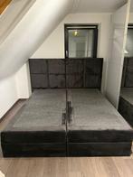 Boxspring, Ophalen, Grijs, Zo goed als nieuw, 180 cm