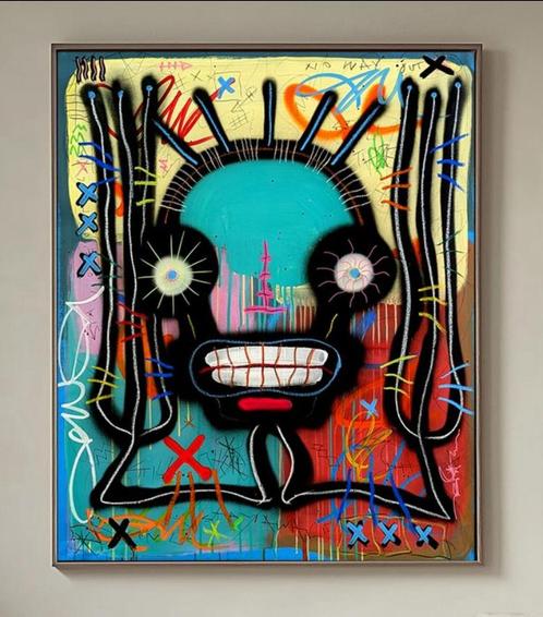 The Big Fat Boy: uniek werk op canvas, Antiek en Kunst, Kunst | Schilderijen | Modern, Ophalen of Verzenden