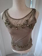 Topje met glitter in kaki met voering. Merk giovane., Kleding | Dames, Topjes, Ophalen of Verzenden, Zo goed als nieuw