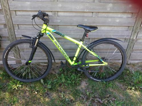 Mountainbike Rockrider 24 inch ST 500 fluo 9-12 j 135-150 cm, Fietsen en Brommers, Fietsen | Jongens, Gebruikt, 24 inch, Handrem