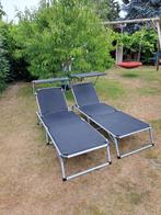 aluminium ligstoel met zonnedak, Tuin en Terras, Ophalen, Zo goed als nieuw, Aluminium, Verstelbaar