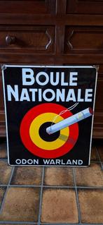 Emaille Boule Nationale 1935, Verzamelen, Ophalen, Zo goed als nieuw, Reclamebord