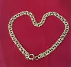 14 KARAAT GEELGOUDEN DUBBELE GARIBALDI ARMBAND, Ophalen of Verzenden, Zo goed als nieuw, Goud