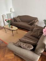 2 zetels, bruine katoen/linnen textuur, Ophalen, Zo goed als nieuw