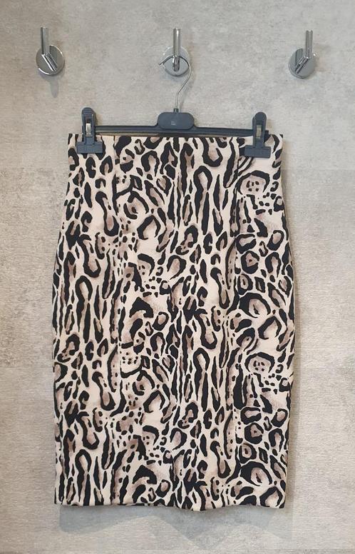 Rok Biancoghiaccio - luipaardmotief - maat 38, Kleding | Dames, Rokken, Zo goed als nieuw, Maat 38/40 (M), Onder de knie, Ophalen of Verzenden