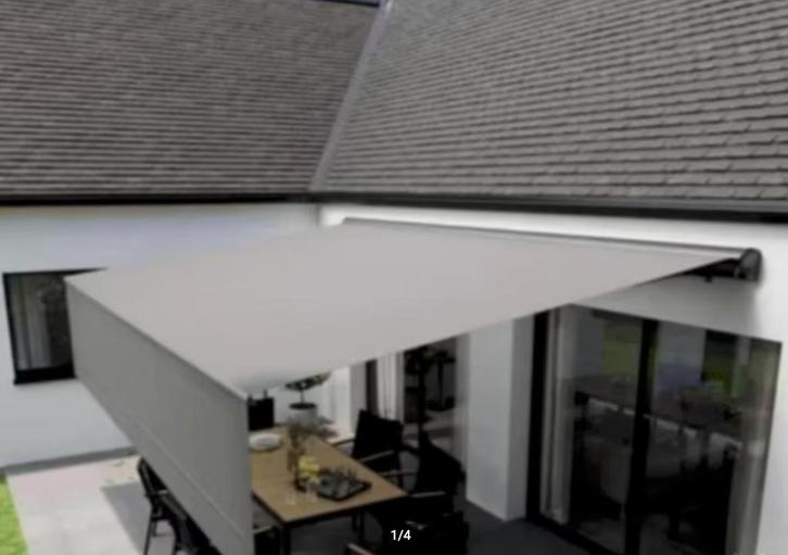 zonneluifel met voorflap, Tuin en Terras, Zonneschermen, Elektrisch, Ophalen