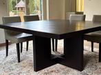 Casamilano bruinzwarte tafel met 8 stoelen met lederen zit, Huis en Inrichting, Tafels | Eettafels, Ophalen, Gebruikt, Vierkant