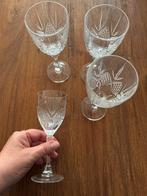 4 wijnglazen in kristal, Verzamelen, Ophalen of Verzenden