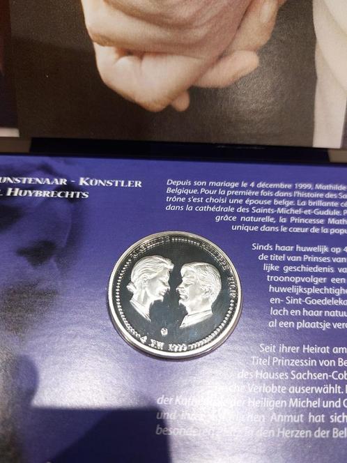 Zilveren munt 250 frank Mathilde en Philippe 1999, Postzegels en Munten, Munten | België, Setje, Zilver, Zilver, Ophalen of Verzenden