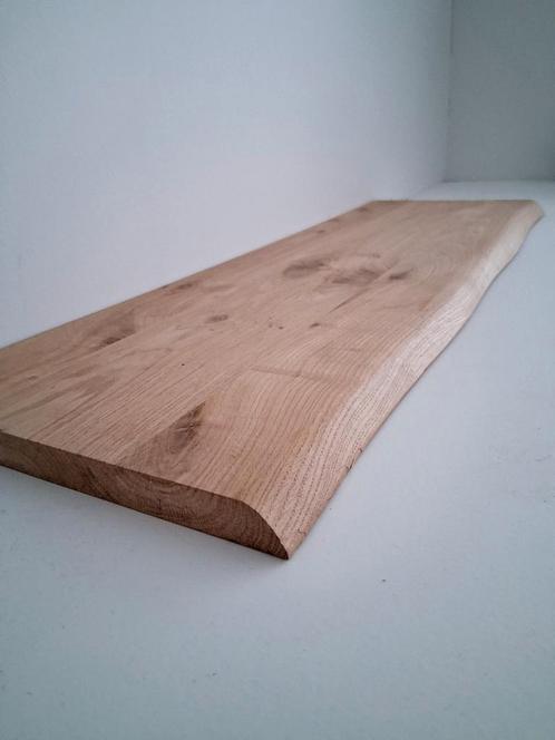 Massief eiken wandplank vensterbank met boomstamvorm, Doe-het-zelf en Bouw, Hout en Planken, Nieuw, Eiken, Ophalen of Verzenden