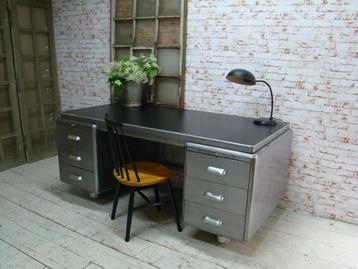Bureau industriel Art Déco noir Ahrend Oda Prominent, Enlèvement, Utilisé, Bureau