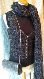 setje van top, glitter gilet, glitter sjaal, nieuwe handtas, Kleding | Dames, Gelegenheidskleding, Ophalen of Verzenden, Maat 38/40 (M)