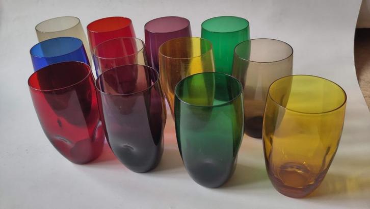 12 verres pincés vintage grands, Verzamelen, Glas en Drinkglazen, Zo goed als nieuw, Waterglas, Ophalen of Verzenden