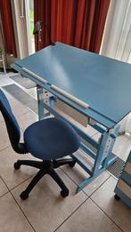 Kinderbureau lichtblauw. Merk interlink. Afm. 109x55x63-96 5, Ophalen, In hoogte verstelbaar, Zo goed als nieuw, Bureau