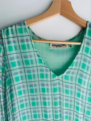 Mintgroen geruit kleedje Essentiel Antwerp, Enlèvement ou Envoi, Taille 34 (XS) ou plus petite