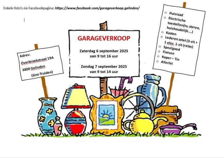 Garageverkoop in Gelinden, Diversen, Rommelmarktspullen, Gebruikt, Ophalen