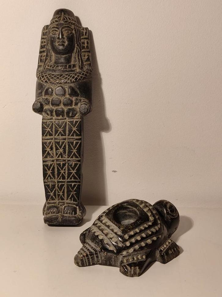 Art populaire Égypte, statues de tombes de tortues, marbre, Collections, Statues & Figurines, Enlèvement ou Envoi