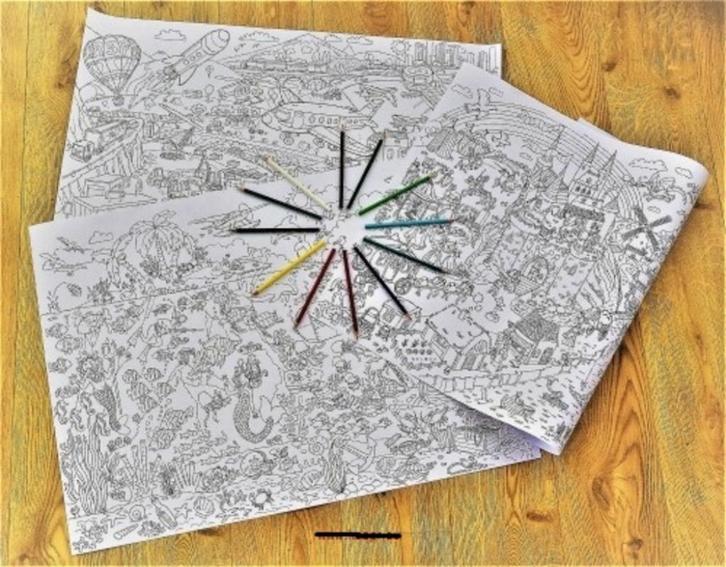 Kleurplaat 84 x 59 cm, nieuw, versch thema's, Kinderen en Baby's, Speelgoed | Educatief en Creatief, Nieuw, Verzenden