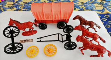 Chariot + chevaux Wild West "To go West" COFALU années 60-70