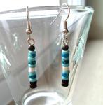 Indiaanse oorbellen in turkoois en jaspis ringen, Overige materialen, Hangers, Blauw, Nieuw