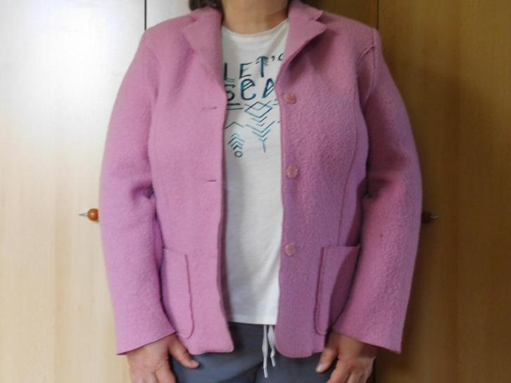 Roze jasje L. Lebek maat 46, Kleding | Dames, Jasjes, Kostuums en Pakken, Zo goed als nieuw, Maat 46/48 (XL) of groter, Roze, Ophalen of Verzenden