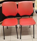 2 oranje, kunst lederen vintage stoelen, Ophalen, Zo goed als nieuw