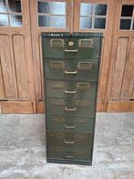 Oude metalen laden/archiefkast van Ets C. Lechat Bruxelles, Antiek en Kunst, Ophalen