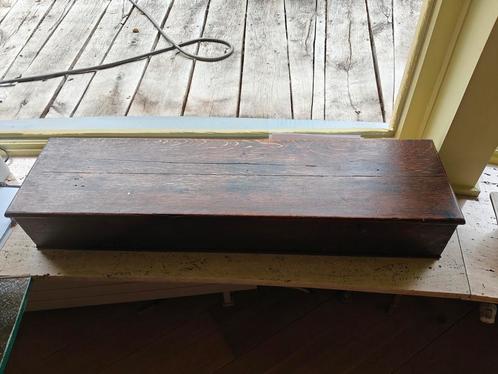 Antieke houten kerkkoffer met originele opschriften (1870), Antiek en Kunst, Antiek | Kantoor en Zakelijk, Ophalen