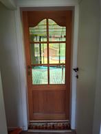 2 authentieke binnendeuren hout met glas, Ophalen, Gebruikt, 80 tot 100 cm, Binnendeur