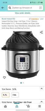 Instant pot duo crisp 11 in 1, Comme neuf, Enlèvement