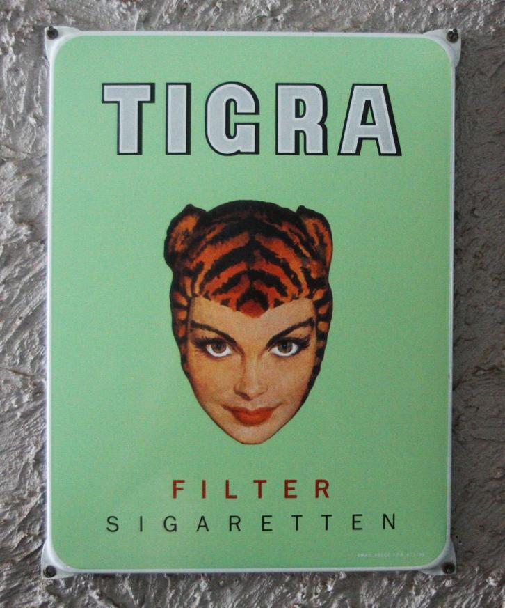 Zeer zeldzaam origineel TIGRA reclamebord, Verzamelen, Merken en Reclamevoorwerpen, Zo goed als nieuw, Reclamebord, Ophalen of Verzenden