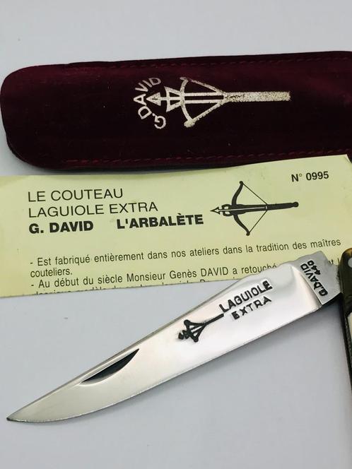 Laguiole Extra G. David L’ Arbalète 18 cm France Mircarta HA, Caravans en Kamperen, Kampeergereedschap, Nieuw, Ophalen of Verzenden