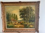 Schilderij 'petite ferme près de lac d'Hofstade', Antiek en Kunst, Kunst | Schilderijen | Klassiek, Ophalen