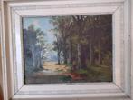 Vrouw Wandelend in het Bos mooie Schilderij, Ophalen of Verzenden