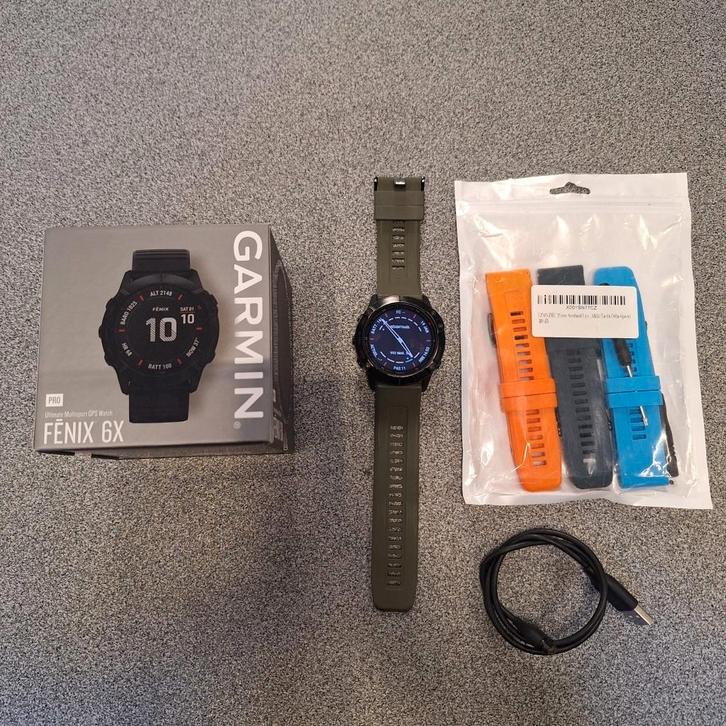 Montre Garmin Fenix 6X PRO, Bijoux, Sacs & Beauté, Montres de sport, Utilisé, Distance, État, GPS, Battement de coeur, Boussole