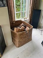 Gensterscherm en houtblokken mand, Huis en Inrichting, Ophalen, Gebruikt, Houthaard