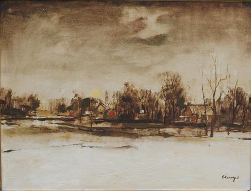 Albert Claeys (1889-1967): Winterlandschap (82 x 70 cm), Antiek en Kunst, Kunst | Schilderijen | Klassiek, Ophalen of Verzenden