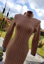 Jurk met kraag en rits nieuwe collectie, Beige, Nieuw, Ophalen of Verzenden, ANDERE