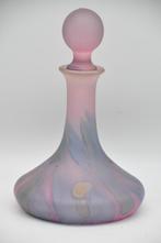 Karaf - handgemaakt - paars roze grijs, Verzamelen, Glas en Drinkglazen, Ophalen of Verzenden