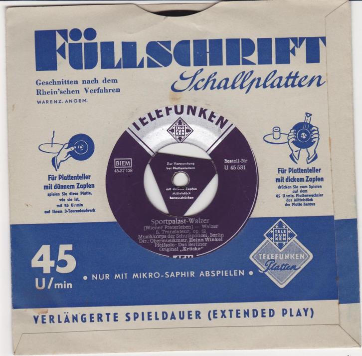Vinyl 45T Weense walsen, Cd's en Dvd's, Vinyl Singles, Gebruikt, Dance, Ophalen of Verzenden