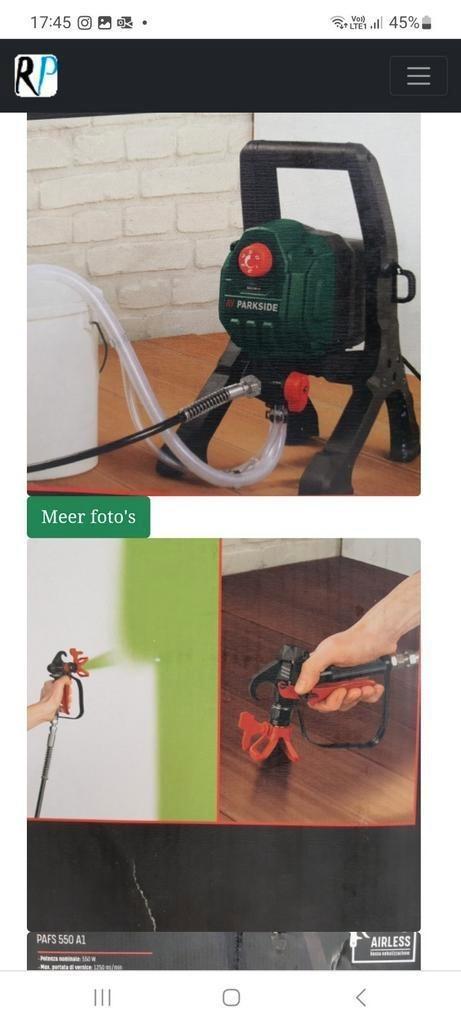 Parkside 110 bars Airless verfspuitsysteem PAFS 550 A1, Doe-het-zelf en Bouw, Schildersmaterialen, Nieuw, Verfspuit of Verfpomp