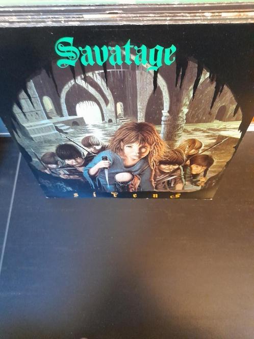 lp - savatage - sirens - uk 1985 mfn 48, Cd's en Dvd's, Vinyl | Hardrock en Metal, Gebruikt, Ophalen of Verzenden