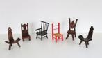 Rare miniature design chairs Vintage brutalist mini stoelen, Antiek en Kunst, Ophalen of Verzenden