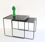 Zwarte Vintage Bijzettafels Mimi Set Nesting Tables Jaren 80, Enlèvement