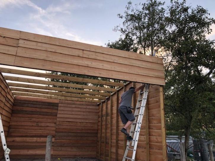 schaaldelen tuinhuis/lounge/schuilhok, Tuin en Terras, Tuinhuizen, Nieuw, Tuinhuis, Hout, Ophalen of Verzenden