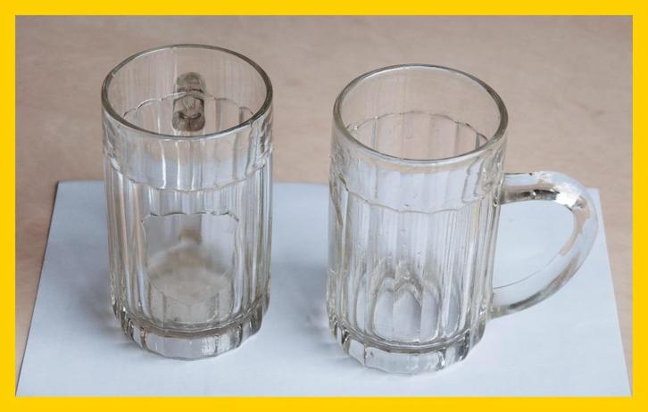 2 glazen bierpullen 400ml - merkloos, Verzamelen, Glas en Drinkglazen, Bierglas, Ophalen of Verzenden