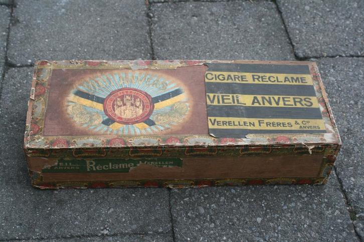 Vieil anvers verellen & frères (sumatra amarillo) 19de eeuw, Verzamelen, Blikken, Gebruikt, Overige, Overige merken, Ophalen of Verzenden