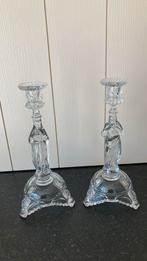 Koppel glazen kandelaars, Antiek en Kunst, Ophalen