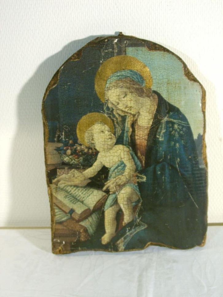 Icoon op houten paneel., Antiek en Kunst, Antiek | Religieuze voorwerpen, Ophalen of Verzenden